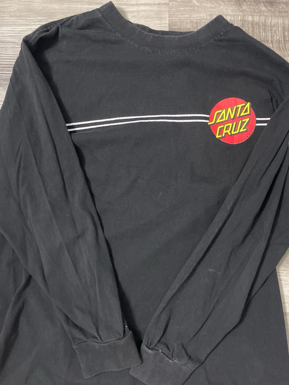 Santa Cruz Skateboards Black Long-Sleeve Tee with Red & Yellow Logo
